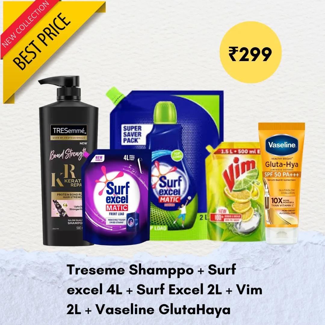 Kissan Fresh Tomato, Vim, Surf Excel Matic Super Saver Pack, Surf Excel Matic 3 in 1 : Combo of 6
