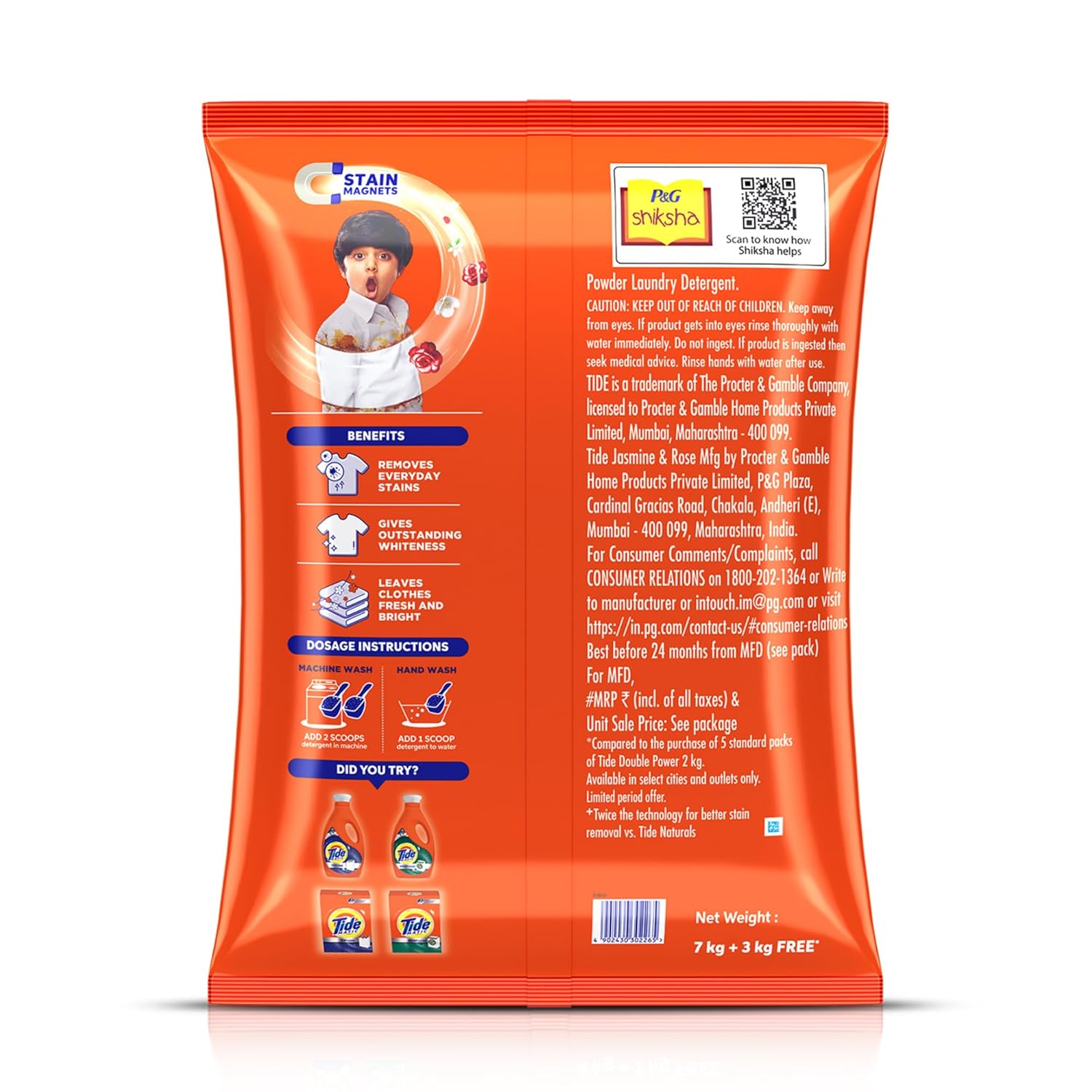 6kg? Tide Plus Double Power Detergent Washing Powder Jasmine & Rose 7kg  3kg FREE - View 4