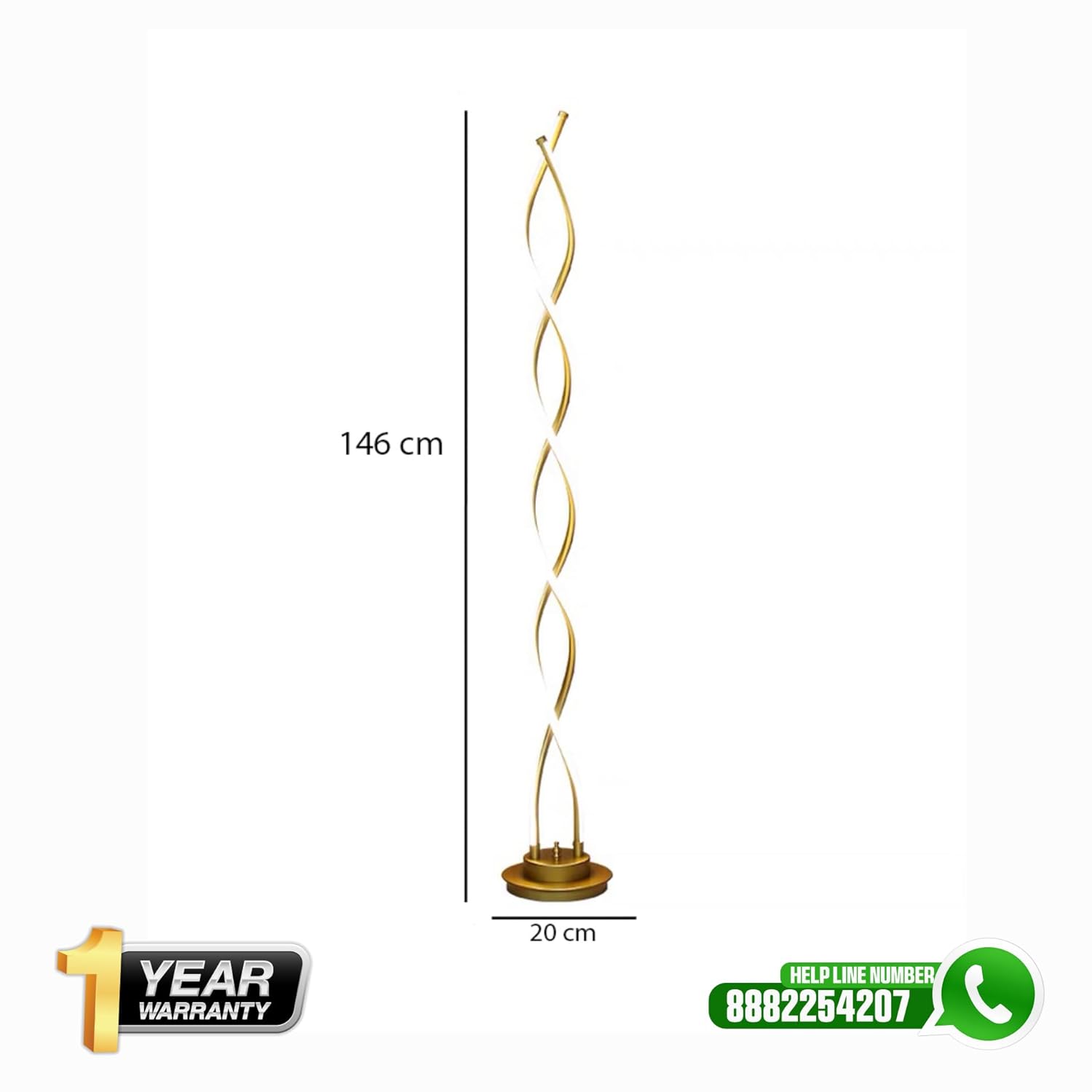 Smartway? Mighty Modern Designer Floor Lamp for Living Room, Bedroom Corner, Home D?cor, Hotel & Office Standing Lamp (Natural White) - View 2