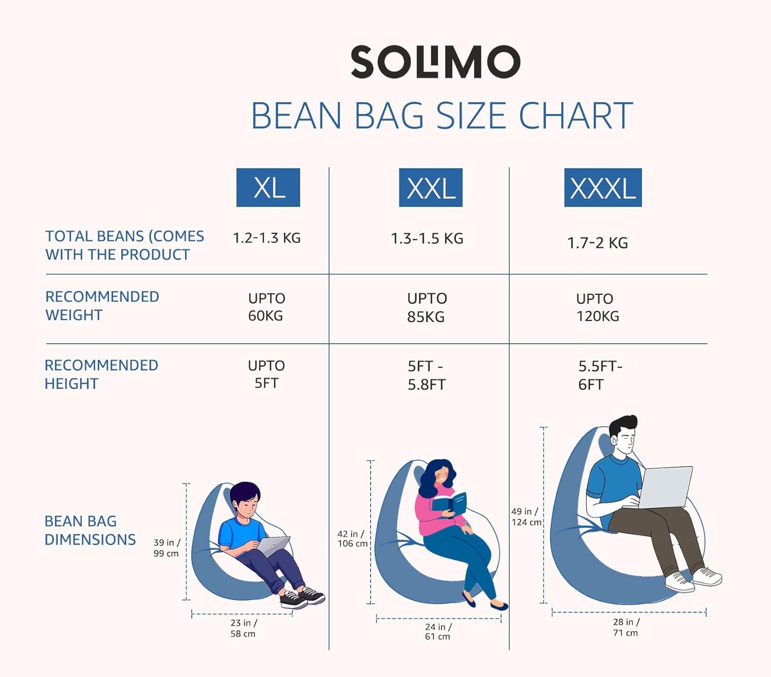 Amazon Brand Solimo Premium Faux Leather Bean Bag, Filled with Beans | Capacity: Upto 6 Ft Height, 120 KG Weight | 3XL | Black and Brown - View 5