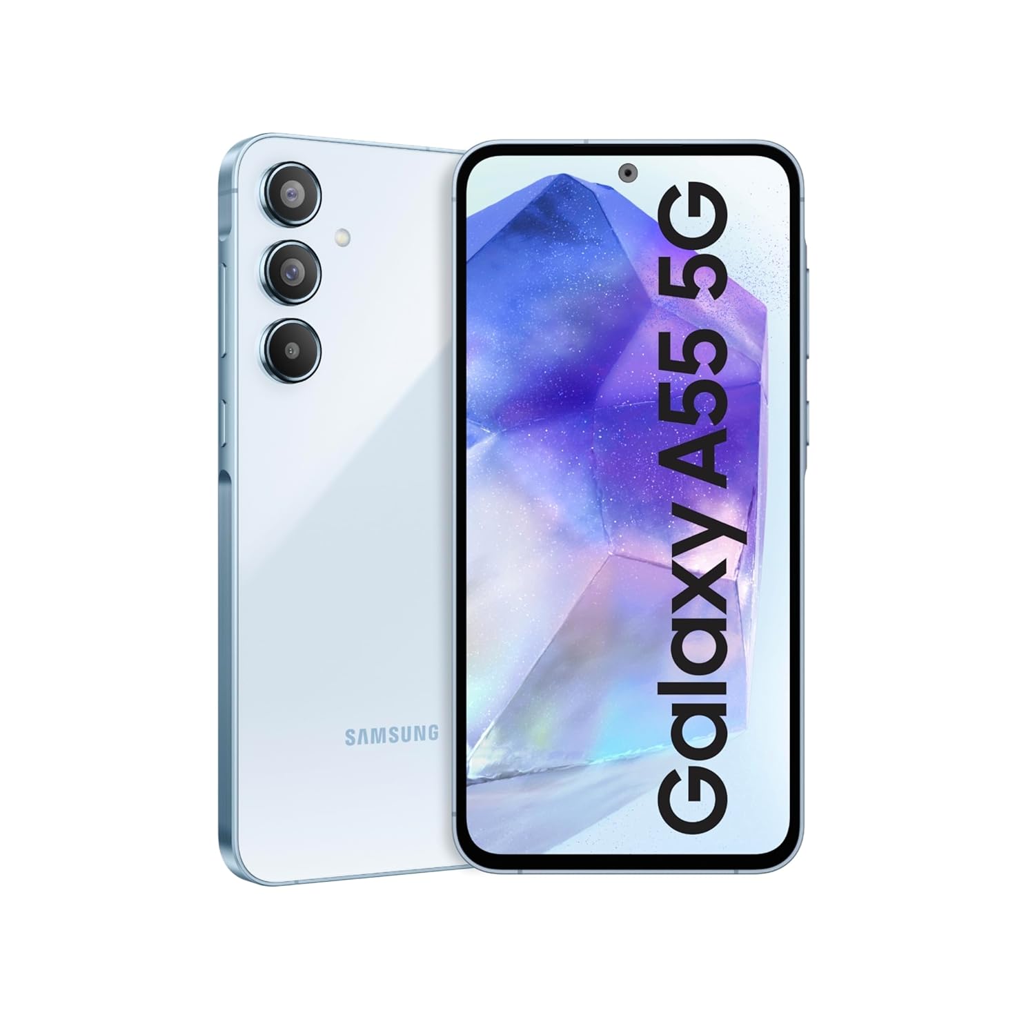 Samsung Galaxy A55 5G (Awesome Iceblue, 8GB RAM, 256GB Storage) | AI | Metal Frame | 50 MP Main Camera (OIS) | Super HDR Video| Nightography | IP67 | Corning Gorilla Glass Victus | sAMOLED Display