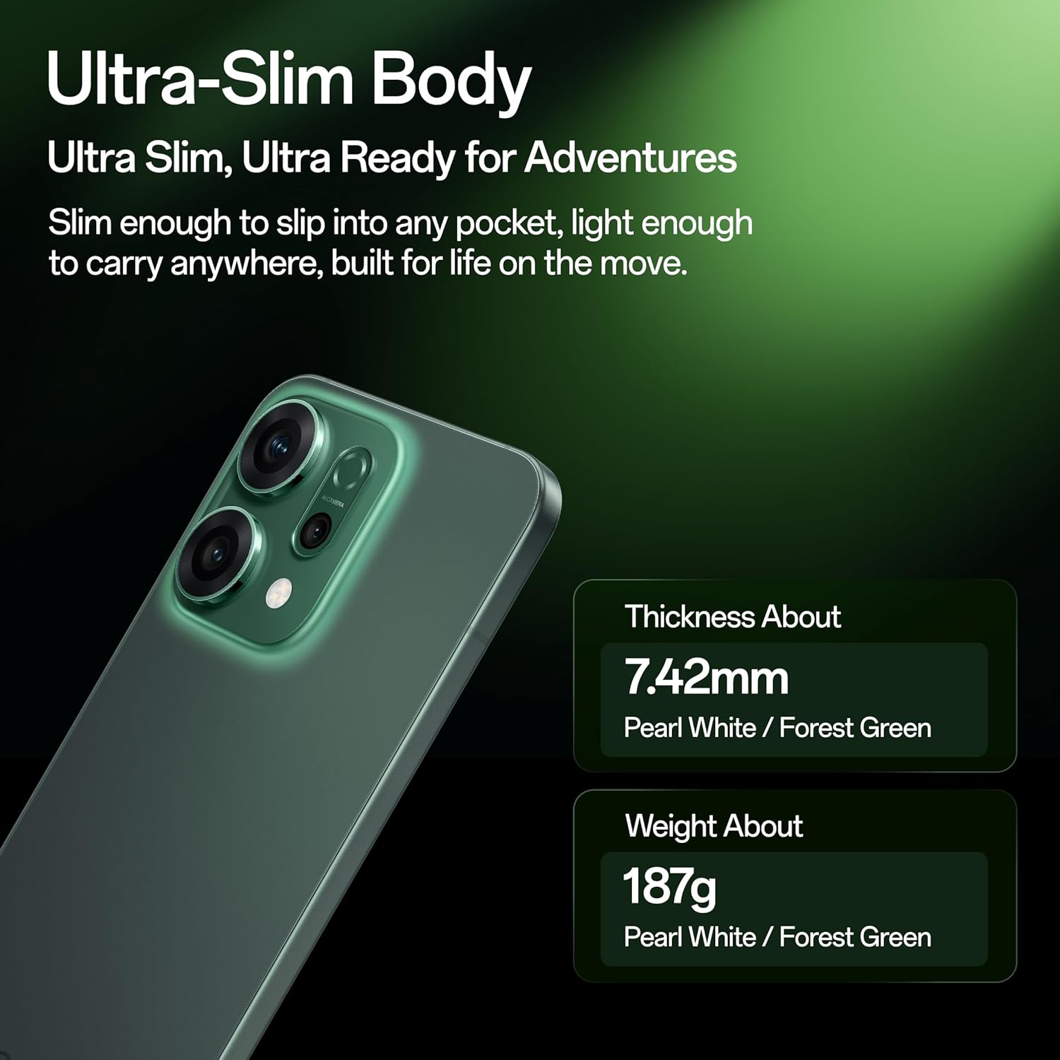 OPPO Reno14 5G (Mint Green, 8GB RAM, 256GB Storage) with No Cost EMI/Additional Exchange Offers - View 2